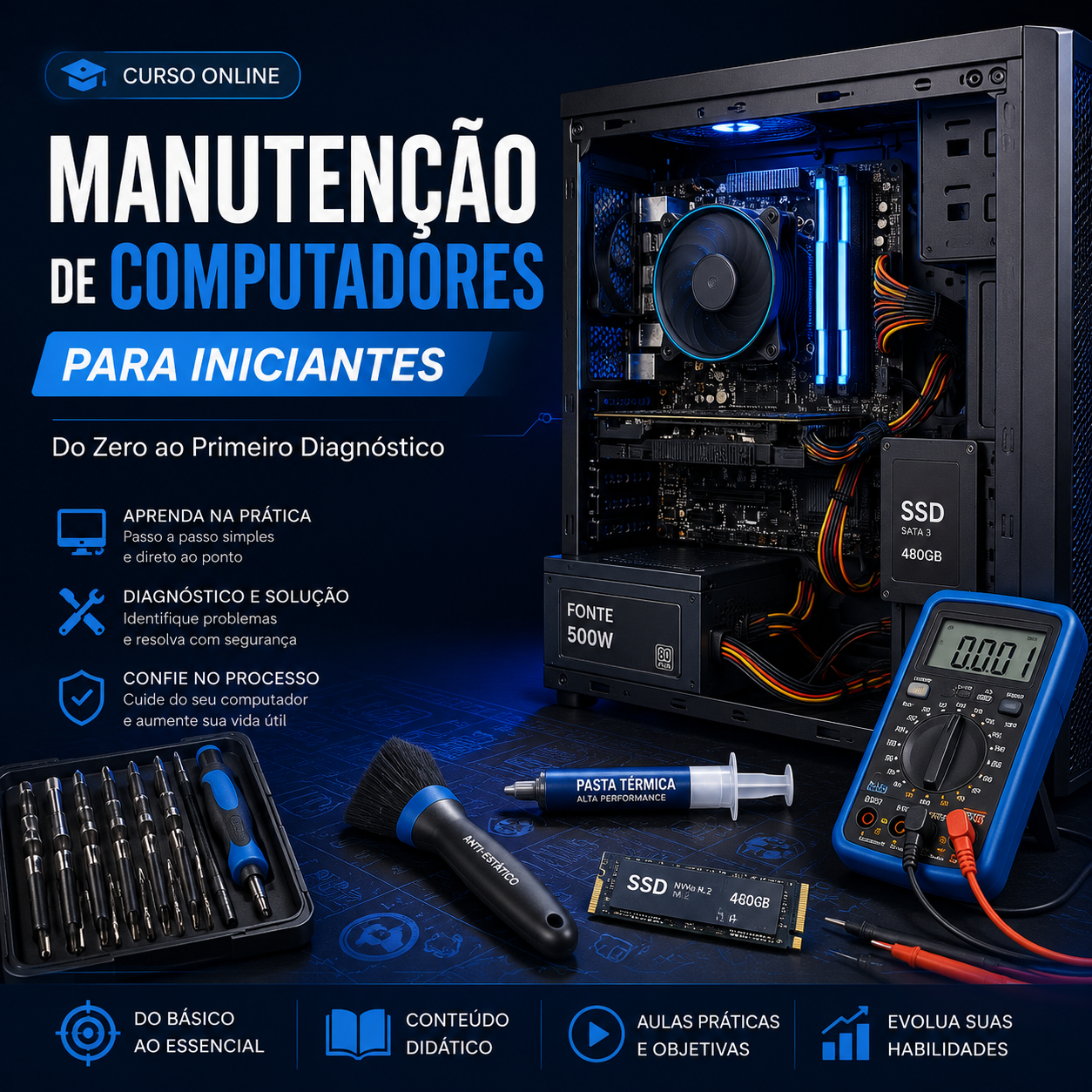 Manutenção de Computadores para Iniciantes — Do Zero ao Primeiro Diagnóstico