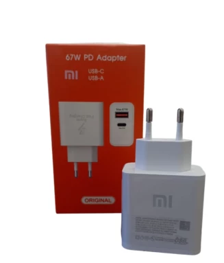 Carregador Xiaomi 67W 3A turbo USB A USB C
