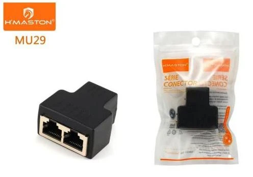 RJ45 Triple (3 Vias) Permite dividir ou unir cabos de rede RJ45 | Conector H’Maston MU29