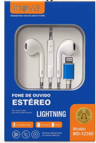 fone Inova com conector Lightning para iPhone
