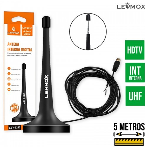 Antena Interna Digital para TV LEHMOX – 5 Metros
